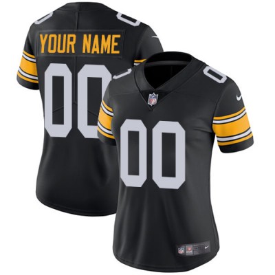 Nike Pittsburgh Steelers Customized Black Alternate Stitched Vapor Untouchable Limited Women's NFL Jersey